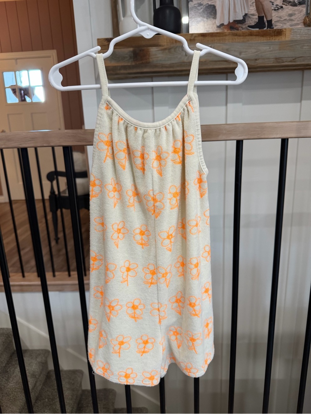 Zara Cream One-Piece with Orange Floral Print